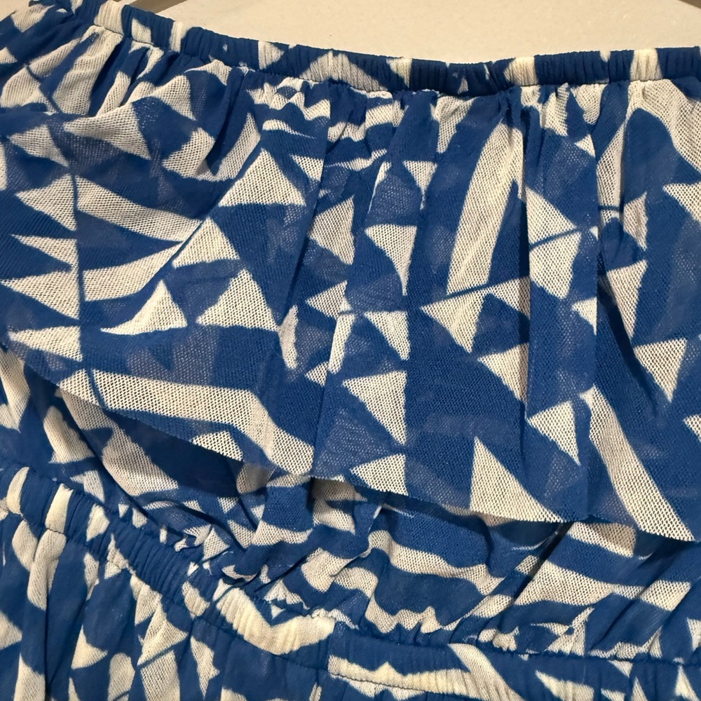Anthropologie Blue and White Abstract Dress - Picture 8 of 9